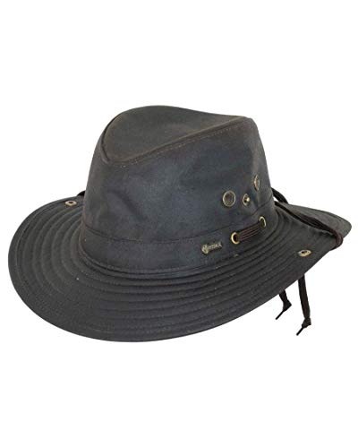 X-Large Brown Waterproof UPF 50 Cotton Oilskin Hat - Women's River Guide