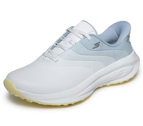 Skechers Women's Flow SI Slip-In Golf Shoes - White Light Blue 7.5