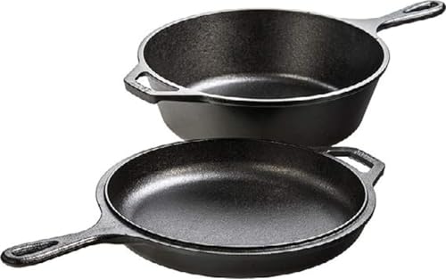 Lodge Cast Iron Combo Cooker 3.2 Quart Deep Pot & 10.25 Inch Skillet Lid