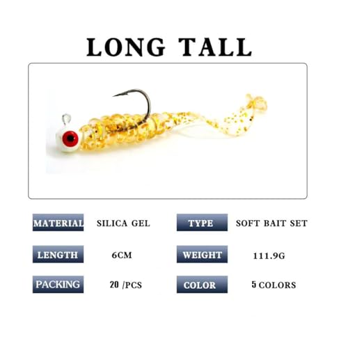 Floating Carp Fishing Baits with Scent - Multi 20PCS Curly Tail Soft Plastic Lures