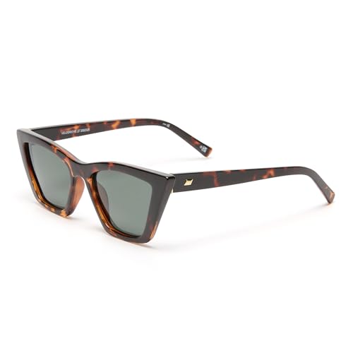 Le Specs Velodrome Cat Eye Sunglasses Women Dark Tort Frame Khaki Lenses