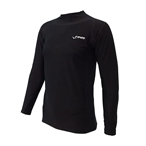 FINIS Thermal Swim Shirt for Men Women Kids Medium Black - Heat-Retaining BiPoly Fabric