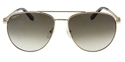 Unisex Aviator Sunglasses with Gold Finish and Havana Frames - 60mm