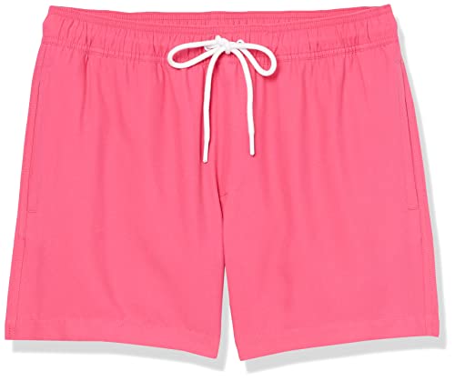 Men's 5-Inch & 7-Inch Quick-Dry Swim Trunks - Lightweight & Breathable, Hot Pink, Small