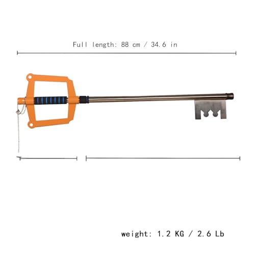 Cosplay Keyblade Prop - Stainless Steel Kingdom Hearts 34-Inch Replica - Yellow Variation
