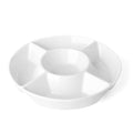 White Porcelain Chip & Dip Serving Set with 5 Compartments - Elegant Platter for Snacks