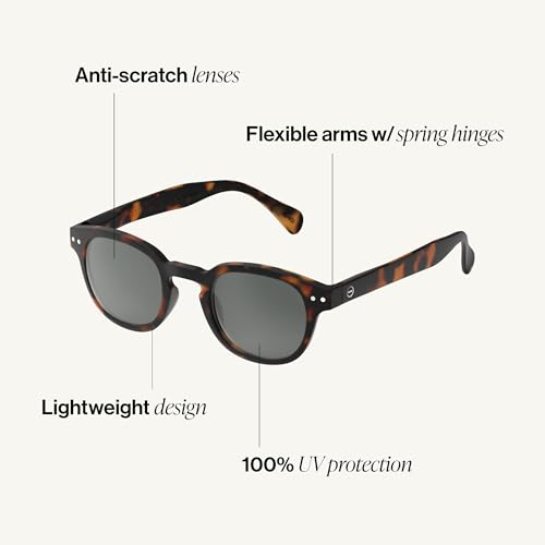 IZIPIZI Sun Category 3 Sunglasses Men & Women - Tortoise Biobased Frame Grey Lenses
