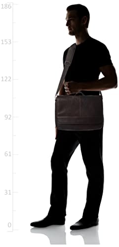 Kenneth Cole REACTION Colombian Leather Slim Business Messenger Bag Dark Brown