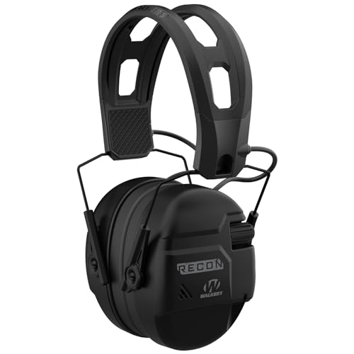 Walker's Recon Digital Electronic Ear Muffs - Black, IPX4 Waterproof, Shooting Hearing Protection, One Size
