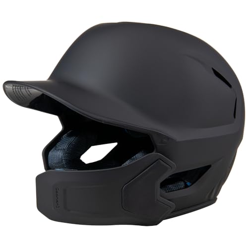Baseball Batting Helmet with Jaw Guard - Matte Finish, X-Large, Black