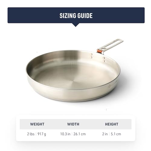 Sea to Summit Detour 10-Inch Stainless Steel Camping Pan with Reversible Handle