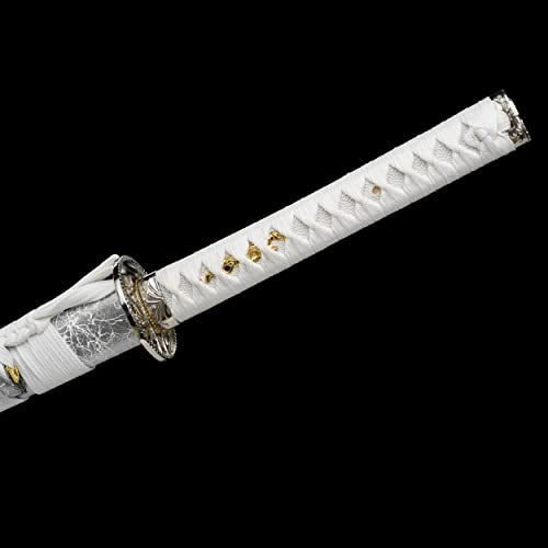 White Orchid Katana Sword with Scabbard - Full Size Practice & Display
