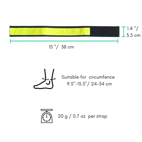Green Reflective Bands for Cycling & Outdoor Safety - Molle Webbing Compatible (Pair of 2)