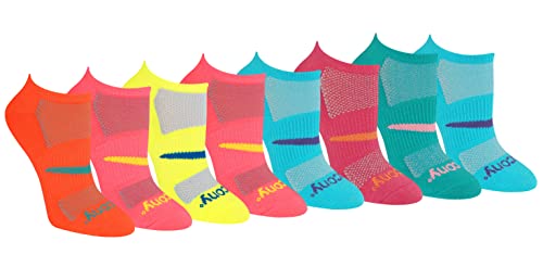 Athletic No-Show Socks - Saucony Women's Performance Super Lite, Medium/Light, 8 Pairs