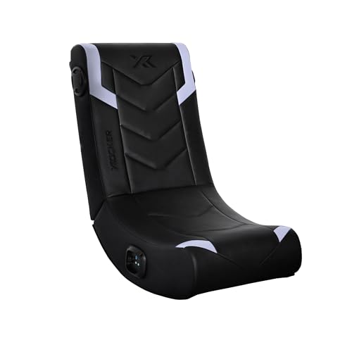 X Rocker Eclipse Silver Gaming Floor Rocker Chair with Built-in Speakers, Foldable for Gamers and Game Rooms