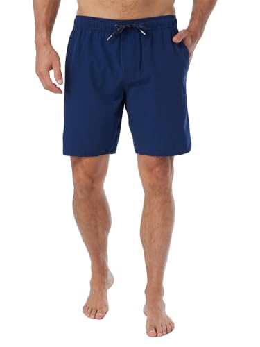 X-Large Navy Men's Performance Swimsuit with BreezeKnit™ Anti-Chafe Liner - 8 Inch Inseam