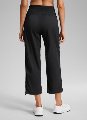 CRZ YOGA Ease Line Straight Leg Crop Pants - Medium Black 24" Workout Leggings