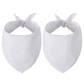 Small Dog Bandana 2-Pack DIY White Triangle Cotton Scarf - Custom Pet Accessory
