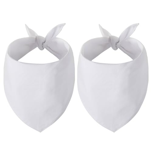 Small Dog Bandana 2-Pack DIY White Triangle Cotton Scarf - Custom Pet Accessory