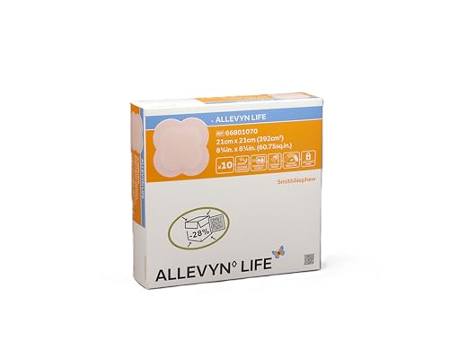 ALLEVYN Life Foam Dressing with Adhesive Border 66801070 8.25X8.25 Inch, Pack of 10