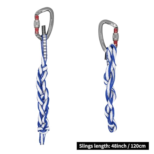 12-Inch Blue Dyneema Climbing Sling 10mm Runners, 22KN/4840LB, Pack of 3