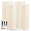 Homemory 12x5 Inch Waterproof Outdoor Flameless Candles with Remote Set of 4, Ivory