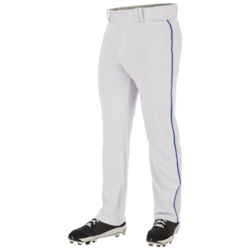 Champro Boys' Triple Crown 2.0 Open Bottom Baseball Pants - Large, White/Royal