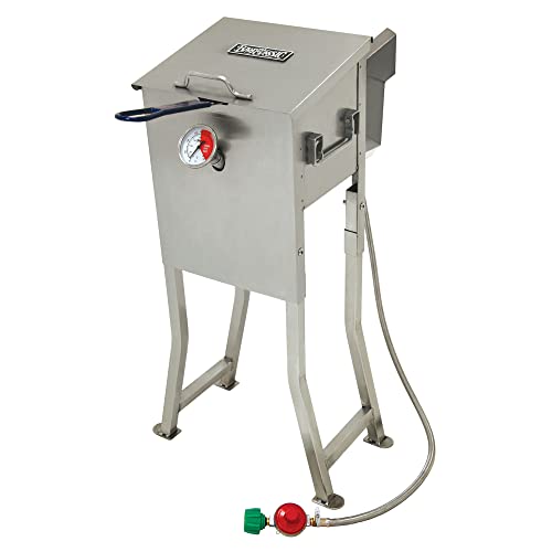 Bayou Classic 2.5-Gallon Stainless Steel Deep Fryer with Thermometer & Regulator