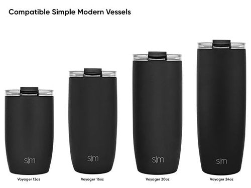 Simple Modern Voyager Tumbler Replacement Lid | Reusable Insulated Flip Lid | Clear