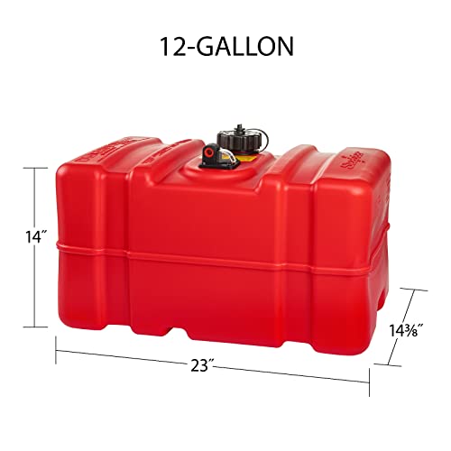 Scepter 12 Gallon Portable Marine Gas Can - Tall Profile, Fuel Tank for Boats