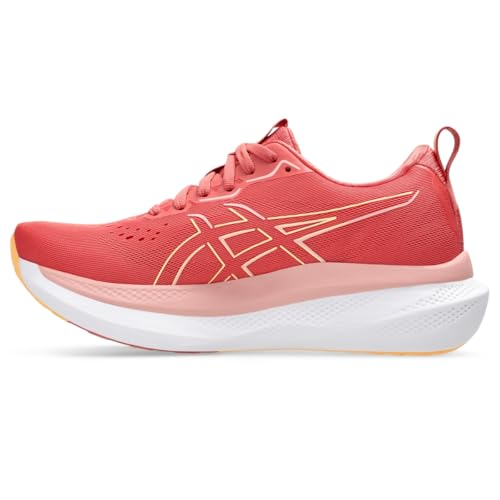ASICS Women's Glideride Max Road Running Shoes - Dark Pink Clay/Orange Glow, Size 10