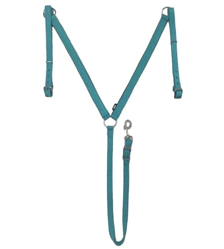 Equestrian Nylon Padded Browband Headstall Reins & Breastcollar Set - Full Turquoise