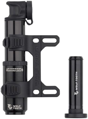 Wolf Tooth EnCase Bike Pump 40cc with Tubeless Tire Plug Tool - Waterproof, Compact, Quick-Access
