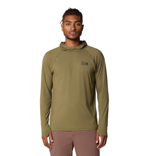 Men's Crater Lake Hoody - Large Combat Green, UPF 50+ Sun Protection for Hiking & Camping