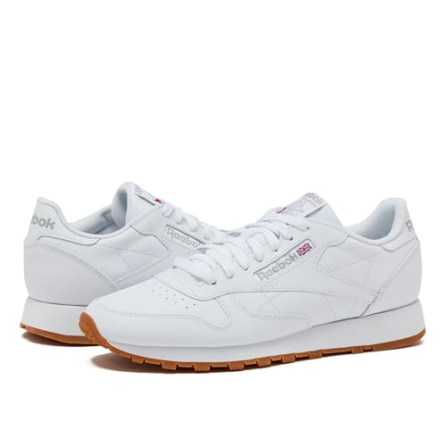 Men's Reebok Classic Leather Sneakers White Grey 10.5 Casual Tennis Shoes