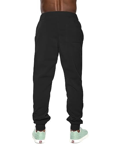 Men's Fleece Jogger Pants Large Black - 2 Pack, Relaxed Fit, Comfortable