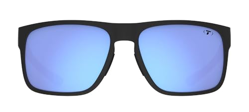 Tifosi Swick Lifestyle Sport Sunglasses - Polarized for Cycling, Golf & Hiking - Blackout/Sky Blue