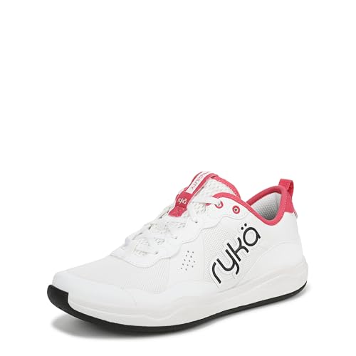 Ryka Women's Court Agility Cross Training Shoe 7.5 Wide White Pink