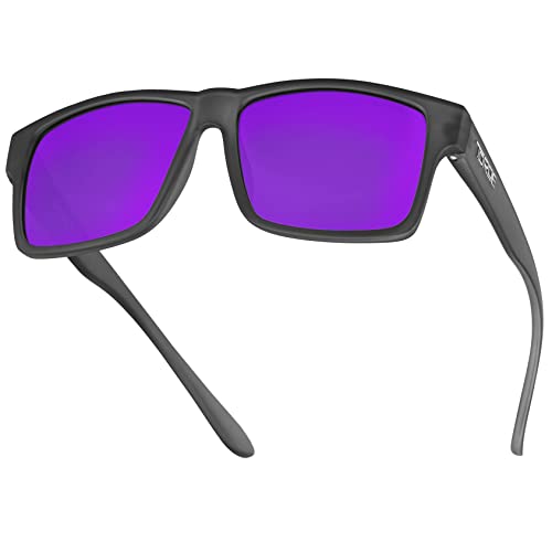 Unisex Polarized Full-Frame Sunglasses - TR90 Frame UV Protection Frost Grey & Purple