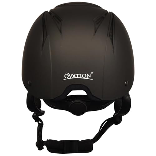 Adult Deluxe Riding Helmet - Lightweight Breathable Equestrian Safety Helmet - Black, Medium-Large