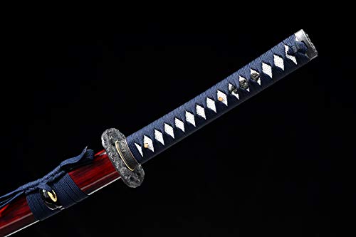 Damascus Steel Samurai Sword Katana Hand-Forged Traditional 40.5in Blade