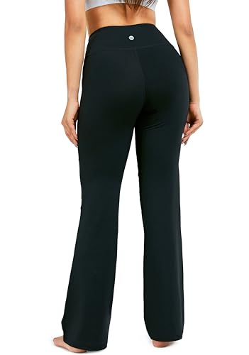 Large Black Yoga Pants with Pockets - 28/30/32/34 Inch Inseam, Women's Activewear