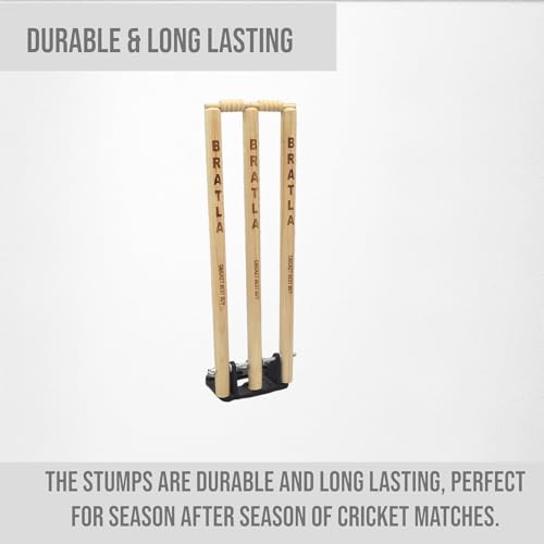 Cricket Spring Return Stumps with Metal Base for Multi-Surface Play