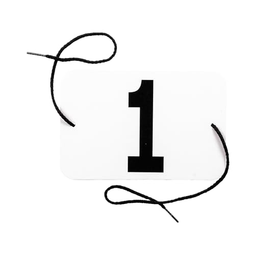 Equestrian Number Set 101-150 with String - Small Rectangular Rider ID Tags, Waterproof, 50 Pack