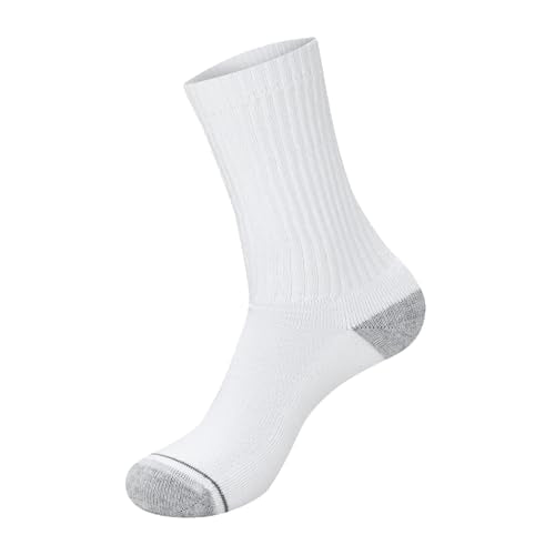 Hanes Men's Crew Socks Pack 6-12 Pairs White Athletic Cushioned Mesh