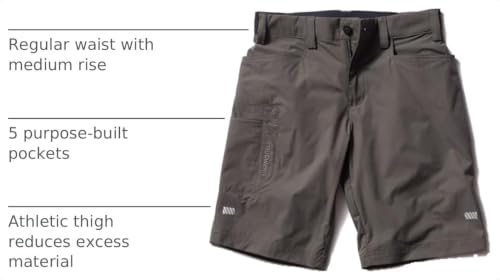 TRUEWERK Men's Cloud Shorts 10 Inch Inseam - Ultra-Lightweight Work Shorts, Large, Deep Grey