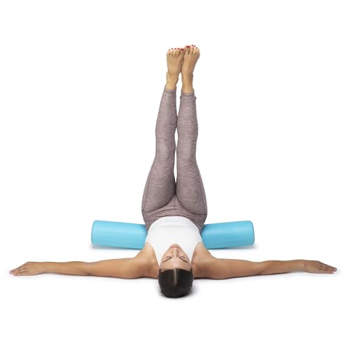 Super Soft Foam Roller 36 Inch for Yoga, Massage & Rehab - Light Blue
