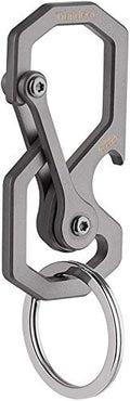 Tibitdeer Grey Titanium Keychain with Carabiner and Bottle Opener - Heavy Duty Multi-Function Key Organizer