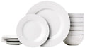 Porcelain Dinnerware Set for 6 - Microwave & Dishwasher Safe, 18 Pieces White