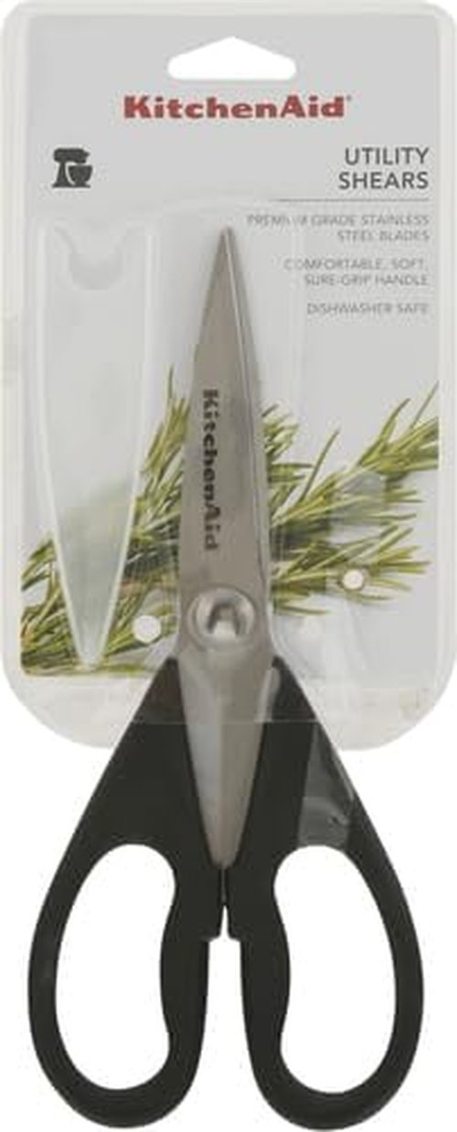 KitchenAid Kitchen Shears - Durable Stainless Steel Scissors with Protective Sheath | 8.72 Inch, Black